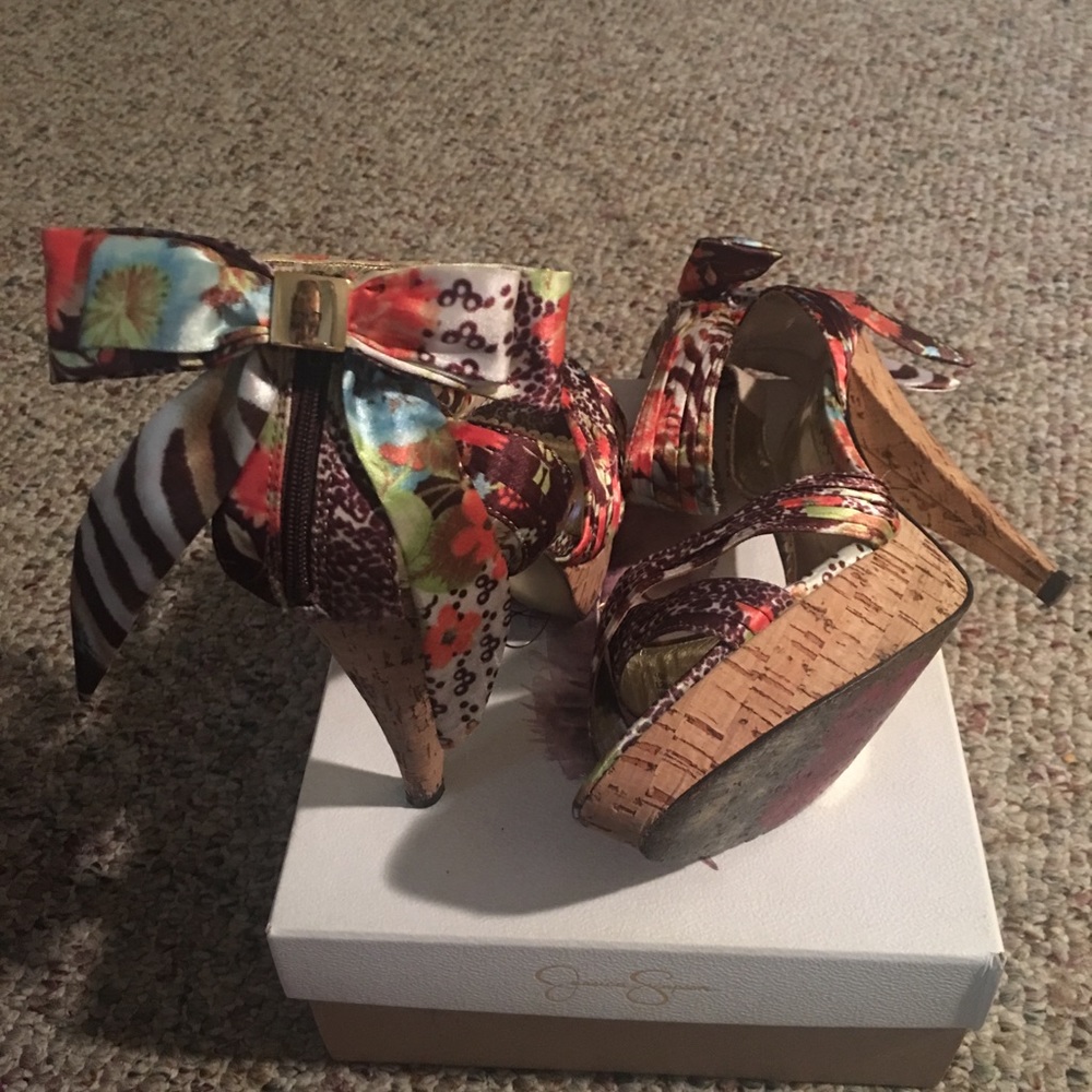 Multi color platform sandal